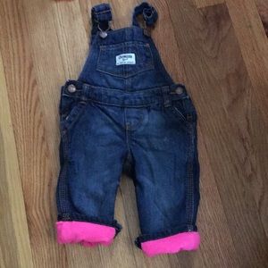 OshKosh B’Gosh fleece lined overalls, Size 6Months